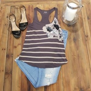 Express grey striped tank